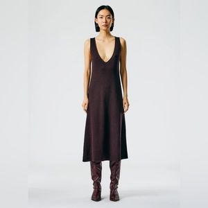 TIBI Organic Cotton Tencel V-Neck Cami Dress - SMALL